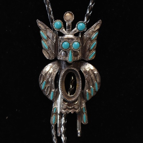 Florenta of California Indianer Bolokrawatte Zinn Kachina Türkis - Bild 3 von 10