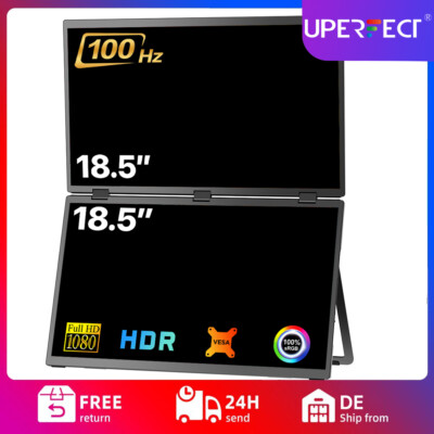 UStation Max 18,5-Zoll-Klappmonitor mit zwei 100HZ Tragbare Monitore mit VESA DE