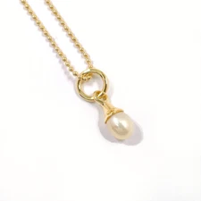 agete Necklace K18 yellow gold/Pearl Women accessory jewelry