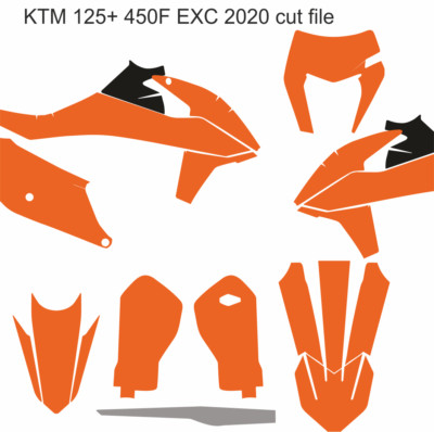 KTM Motocross MX vector template 125cc+ 450F EXC 2020 cut design file