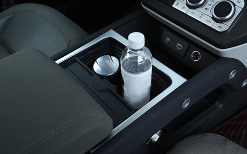 Fit For Defender 110 2020-2023 Matte Silver Central Console Water Cup Cover Trim - Bild 8 von 16