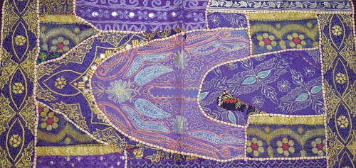 Old vintage magnificent patchwork wall hanging perfect interior décor. i17-71 - Picture 2 of 7
