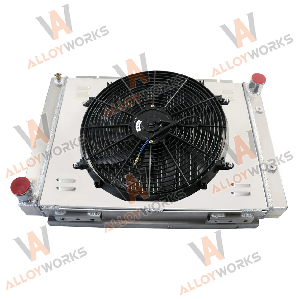 4-Row Aluminum Radiator&Shroud Fan Relay Fit 1960-1963 Ford Galaxie 500XL V8 US Foto 4 de 4