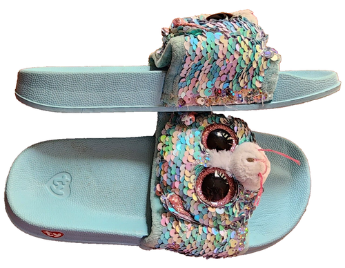 TY Sequined Slides Size 1-3 2019 SPARKLES Child Whimsy Cat CUTE