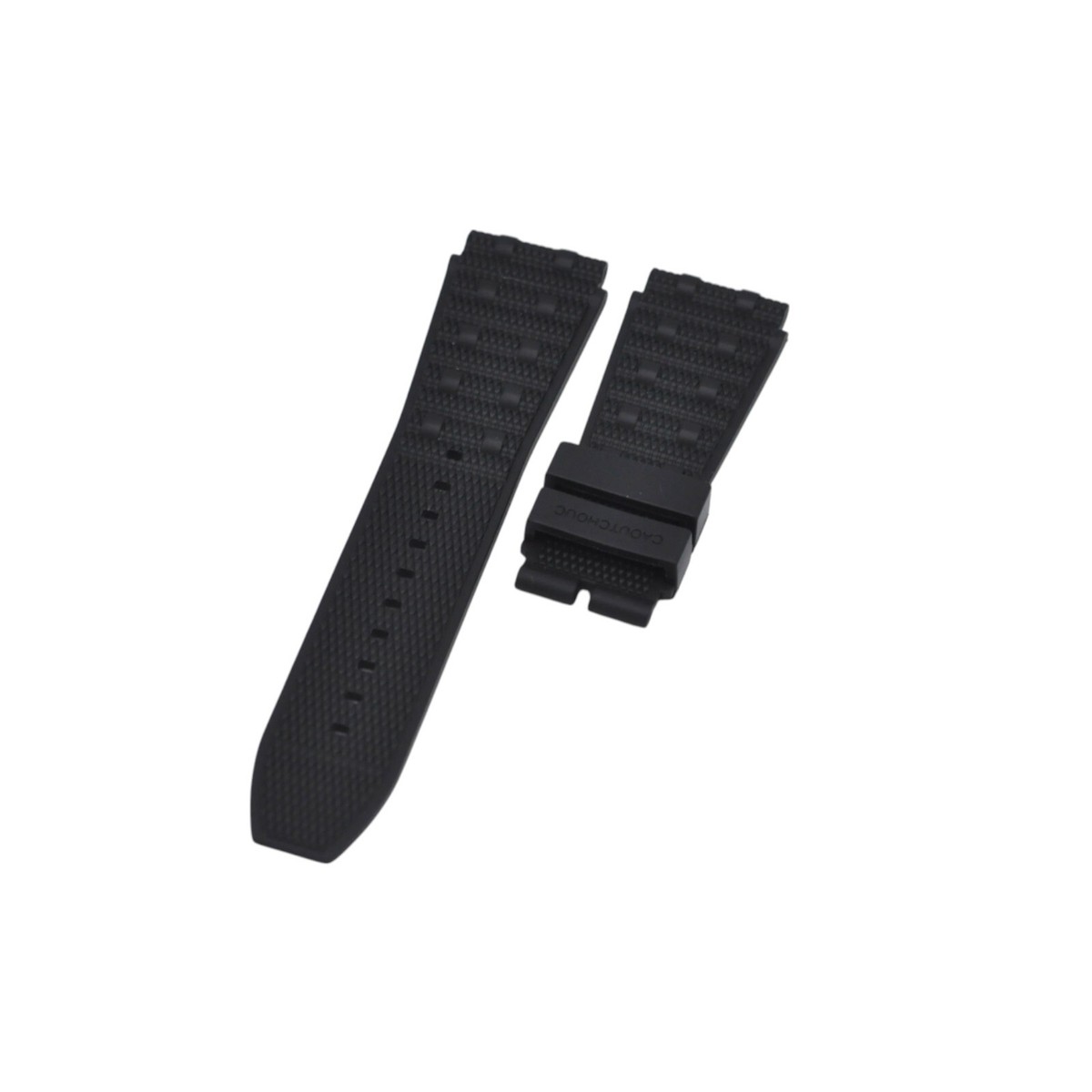 22x20mm Black Rubber Watch Strap For Breitling Rouleaux Chronomat