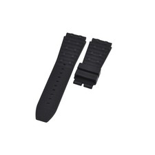 22x20mm Black Rubber Watch Strap For Breitling Rouleaux Chronomat B01