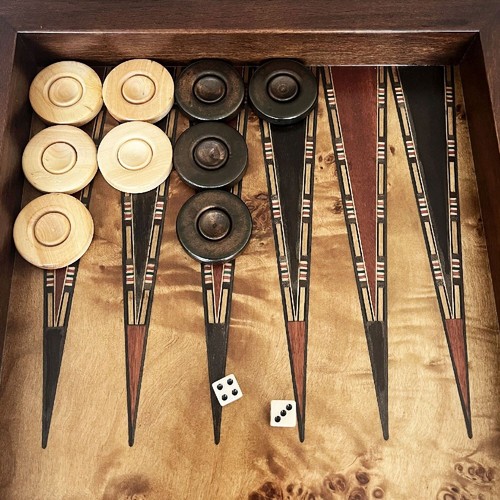 Classic Handmade Massive Wood Backgammon Set Big Size 50 x 25 cm / 19.6 x 9.8 in - Picture 7 of 11