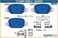 Brake pad set, disc brake ATE 13.0460-2658.2 for Fiat