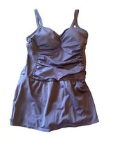Jantzen Womens Navy Blue Swimsuit Dress With Adjustable Straps Size 14
