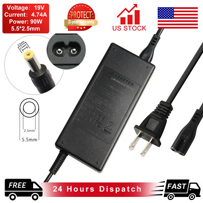19V 4.74A 90W AC Power Supply Adapter Charger for HP Acer Toshiba ASUS 5.5x2.5mm