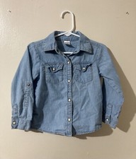 Carter's Girls Denim Jacket 3 Blue Pearl Snap Button Up Wild Free Beach Spring