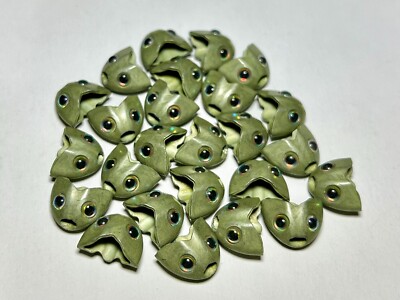 Fish-Skull Sculpin Helmets - 25 Pack With Super Pearl Eyes-Olive, Size Large