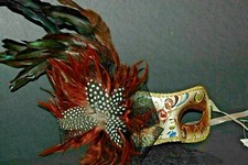 MASQUERADE CARNIVAL MARDI GRAS VENETIAN MASK M1203 Brown 