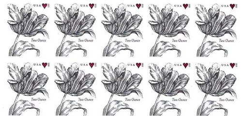 2 Sheets 40 FOREVER STAMPS 2 Oz Vintage Tulip Wedding - Picture 2 of 3