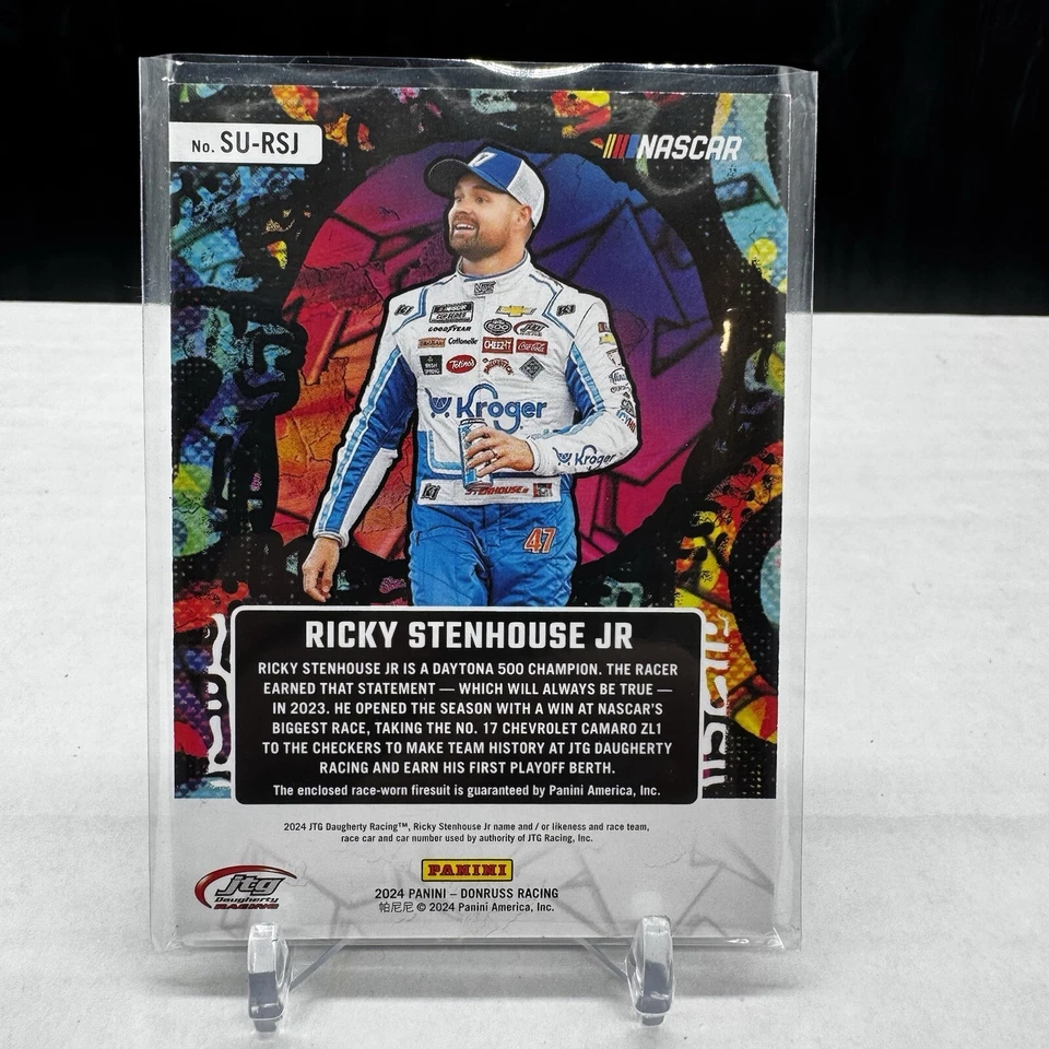 2024 Panini Donruss Racing NASCAR Ricky Stenhouse Jr 10/10 Suited Up Race Worn - Image 3 of 3