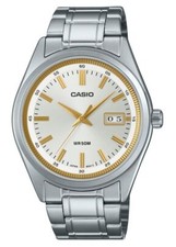 Casio Analog Stainless Steel Silver Dial Quartz MTP-B180D-7AV 50M Mens Watch