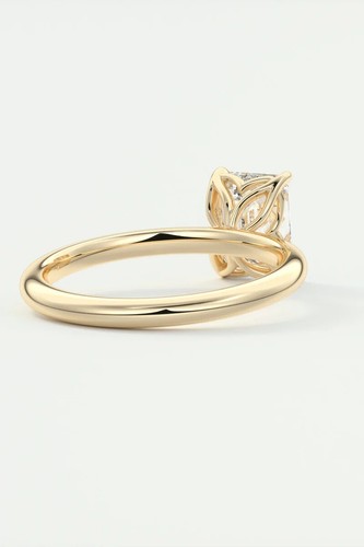 2 ct emerald shape labgrown diamond solitaire engagement promise ring gift gold - Picture 4 of 9