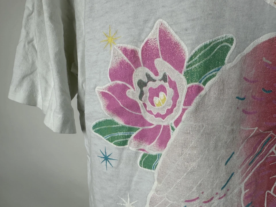 Camiseta De Colección Ocean Reef Cacatúa XL Floral Brillo Key Largo Florida Hipster Foto 4 de 4