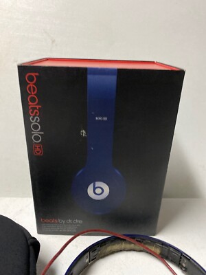 Beats by Dr. Dre Solo HD Wired Headphones Blue With Box Case | eBay