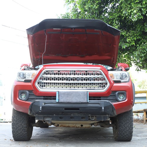 Front PU Leather Hood Cover Protector Bra Trim Cover For Toyota Tacoma 2016-23 - Picture 5 of 22