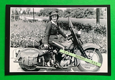 Found 4X6 PHOTO of Old Motor Maids Motorcycle Club Pretty Girl Harley Davidson
