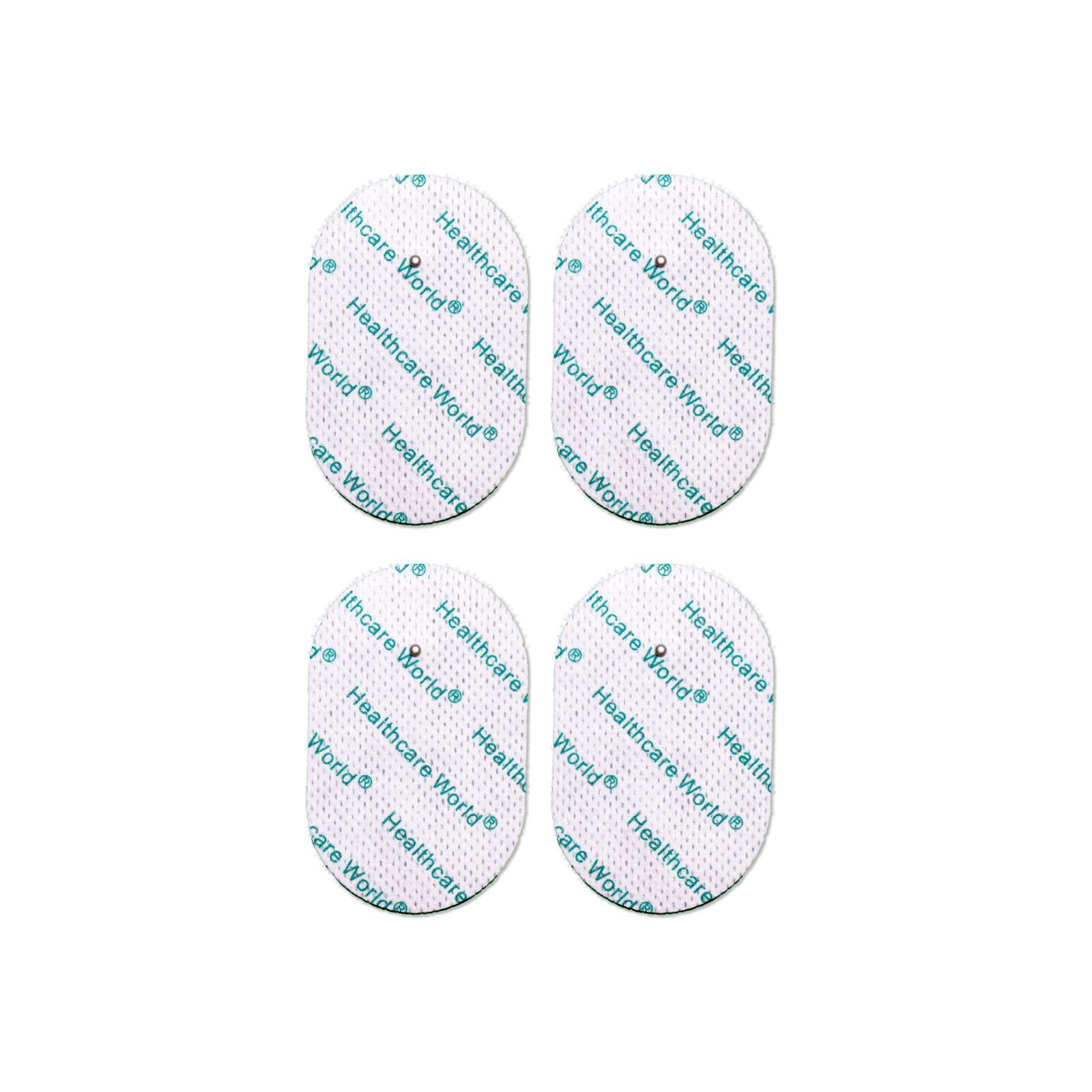 4 OVAL TENS ELECTRODE STUD PADS REUSABLE FOR TENS MACHINES