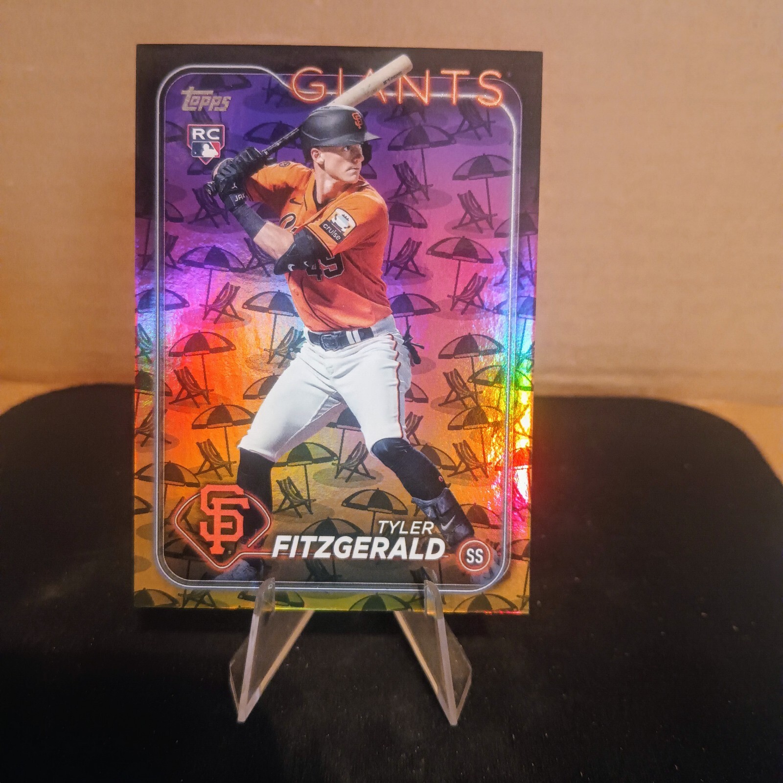 2024 Topps Tyler Fitzgerald Limited Edition Beach Umbrella Autographed Card Numbered to 50 MLB Collectible Baseball Memorabilia