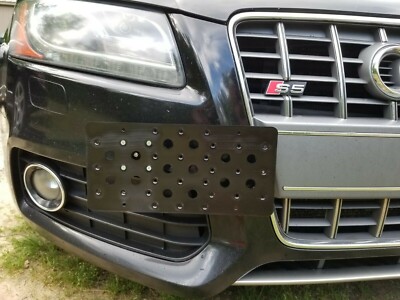 No Drill Front Bumper Tow Hook License Plate Mount Bracket Holder
