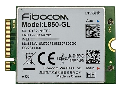 Lenovo Thinkpad L850-GL WWAN Fibocom L850-GL LTE 4G Lenovo FRU: 01AX792