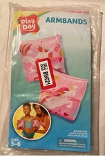 Play Day Kids Pink Unicorn Printed Armbands Swim Floaties Pink Ages 3-6 New