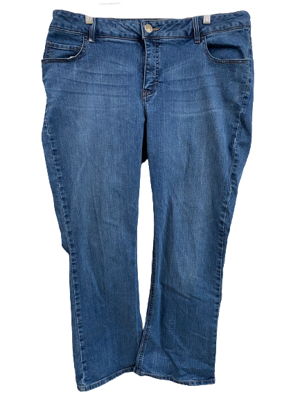 Vintage Lee Riders Mom Jeans Women 18W P Denim Bootcut Bling Stretch W36-41xL27-image