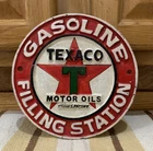 Texaco Filling Station Cast Iron Sign Gas Motor Oil Vintage Style Wall Decor