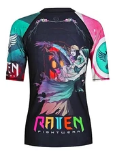 Raven Fightwear Women's The Candy BJJ Rash Guard Short Sleeve MMA Black 
