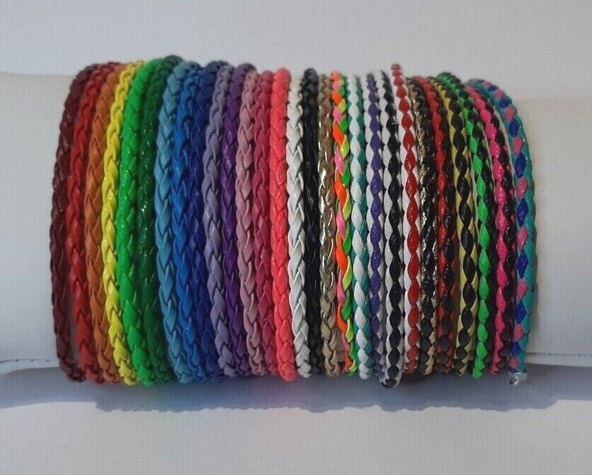 NEW BRAIDED LEATHER ANKLET ANKLE BRACELET 29 COLOURS 9