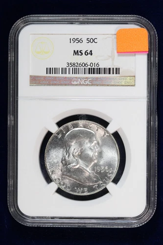 1956 Franklin Half Dollar NGC MS 64 4OF9