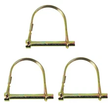 3PC 1/4" TRAILER COUPLER SAFETY SNAP LOCKING PIN ROUND TOWING HITCH 