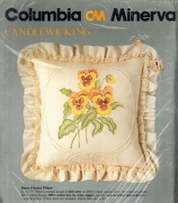 Candlewick Yellow Pansy Pillow Kit Columbia Minerva 7537 14" x 14" Robeson 1983