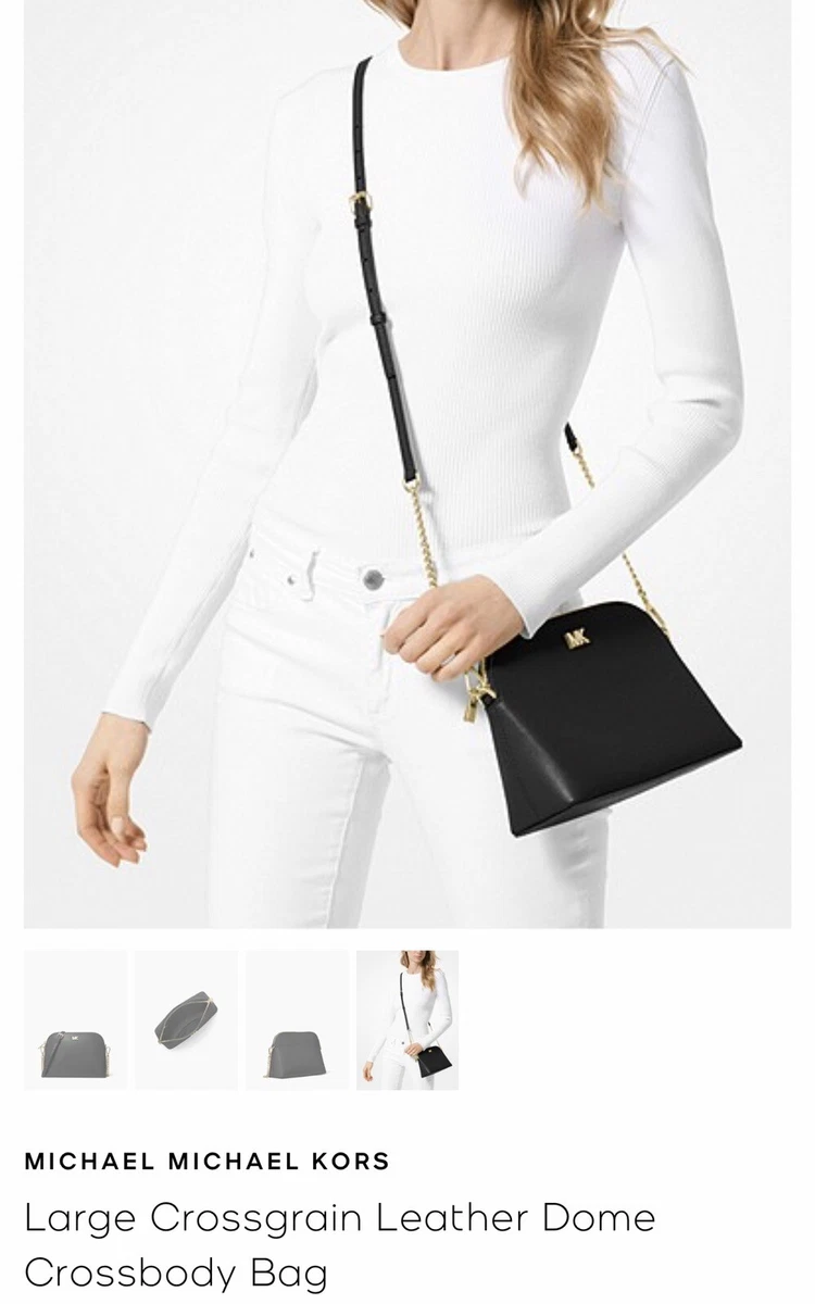 Mk large crossgrain leather dome sales crossbody bag