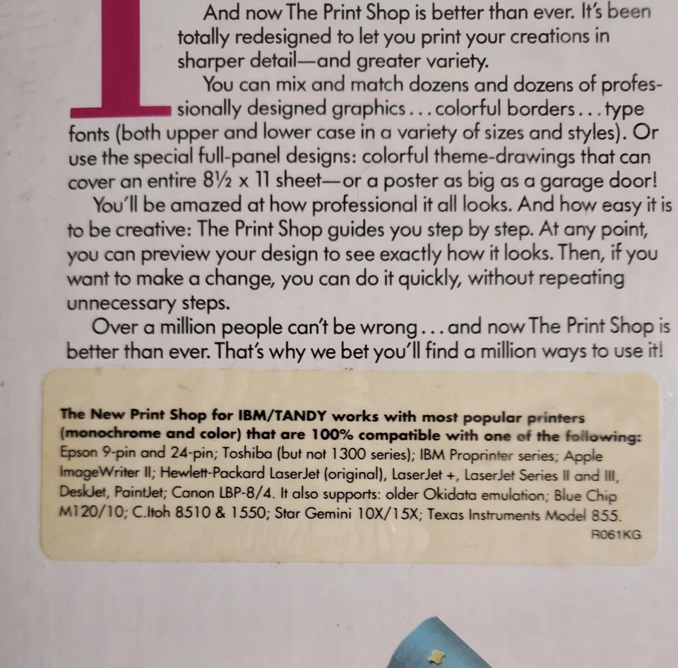 The New Print Shop Computer Software IBM Tandy PC Broderbund 1989 SEALED - Image 4 of 4