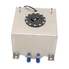 Universal Fuel Cell Tank Aluminum Polished Race Street Drift 5 Gallon Silver