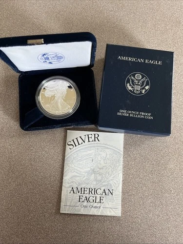 2003-W $1 1-oz Proof American Silver Eagle Box, OGP, &COA