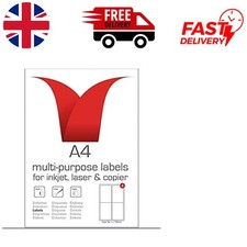 Die Cut A4 White Labels - 400 Pack with Self-Adhesive & Laminated Finish