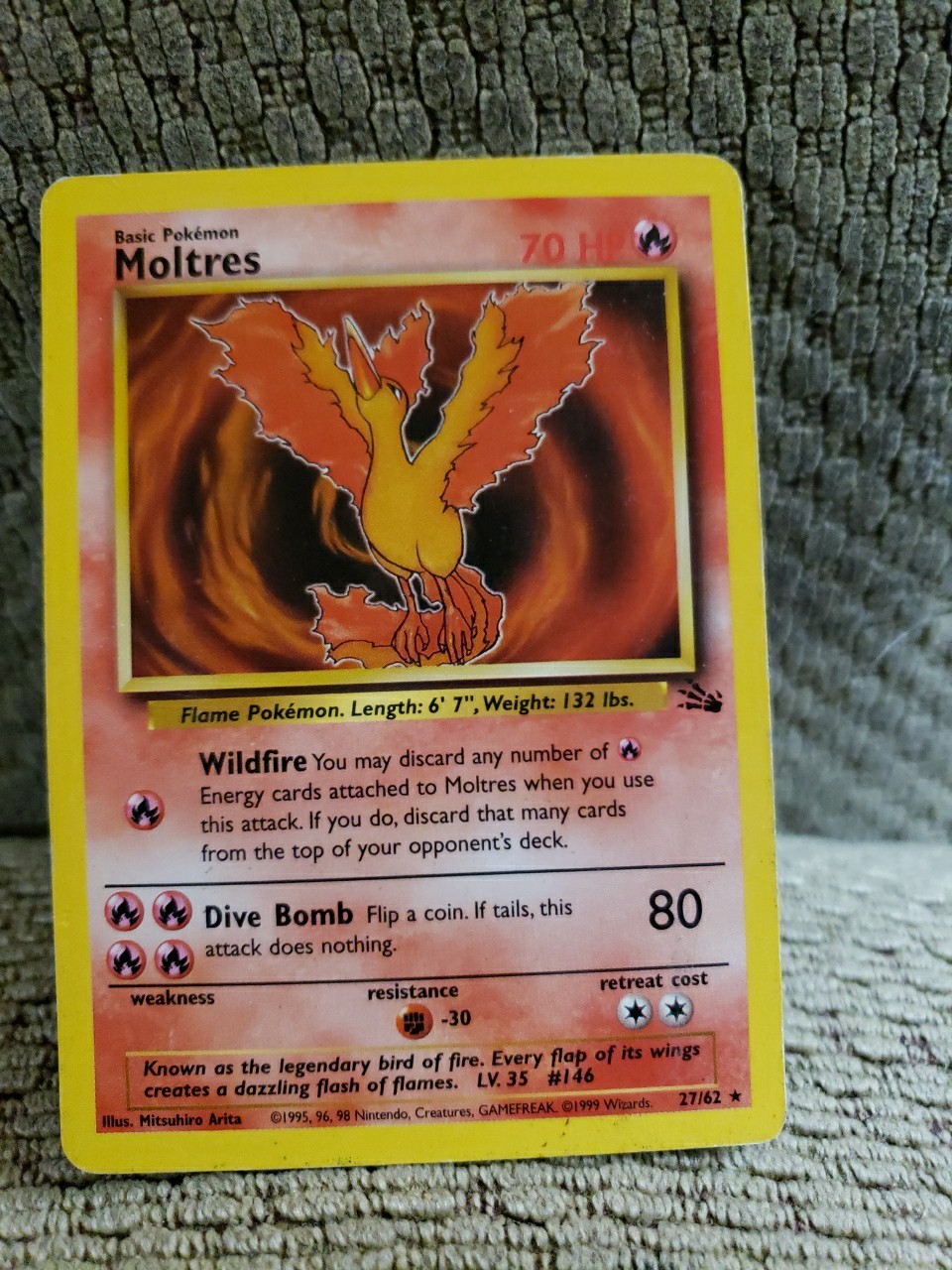 Pokemon TCG Fossil Set Moltres Card 27/62 