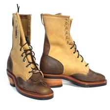 Chippewa Packer Boots Golden Crazy Horse Men's Size 6.5 D Leather 29405 USA Flag