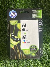 HP 61 Black Tri-Color Ink Cartridge CR259FN CH561WN CH562WN Brand New Exp 2018