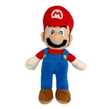Nintendo Super Mario Bros Mario Plush 10" Stuffed Toy Red Blue Overalls EUC