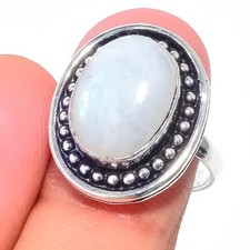 Natural Moonstone Gemstone 925 Sterling Silver Jewelry All Size Ring For Gift