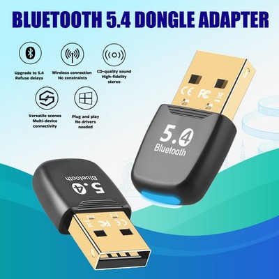 Bluetooth 5.4 USB Adapter Stick Transmitter Dongle PC Laptop Notebook TastaturZg
