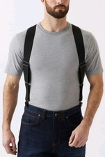 Duluth Trading Co Black Workwear Suspenders Thin Side Clip