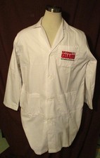 National Guard Adult Laboratory Coat, White, Polyester Blend, Size L, EUC